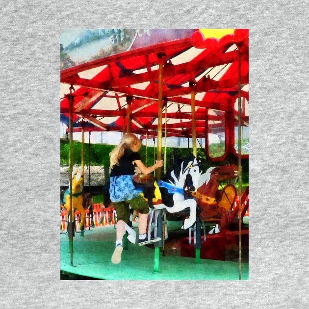 Carnival Midway - Girl Getting on Merry-Go-Round by SusanSavad